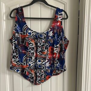 Graffiti Print Women's Bustier Style Top